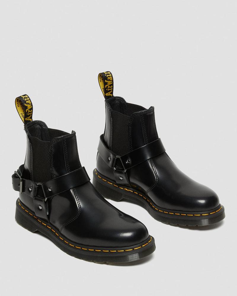 Men's Dr Martens Wincox Smooth Leather Buckle Boots Black | AU 458VRW